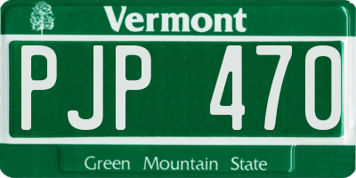 VT license plate PJP470