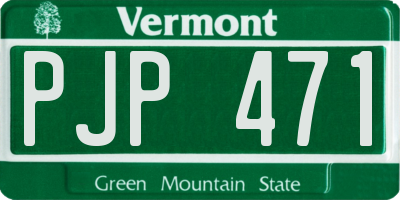 VT license plate PJP471