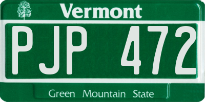 VT license plate PJP472