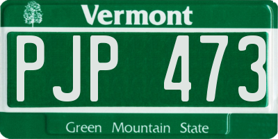 VT license plate PJP473