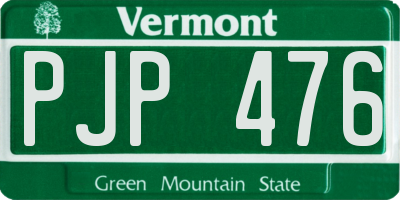 VT license plate PJP476