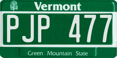 VT license plate PJP477