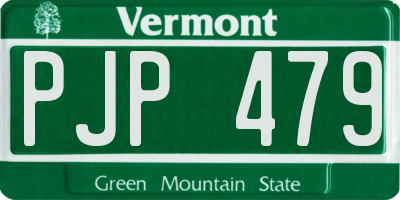 VT license plate PJP479