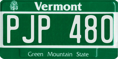 VT license plate PJP480