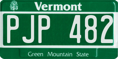 VT license plate PJP482