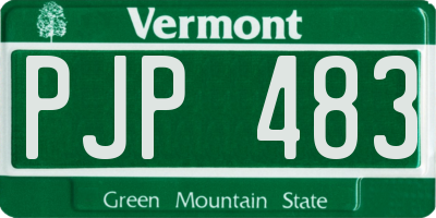 VT license plate PJP483