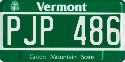 VT license plate PJP486