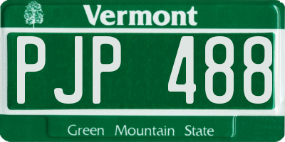 VT license plate PJP488