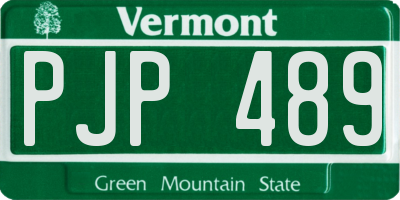 VT license plate PJP489
