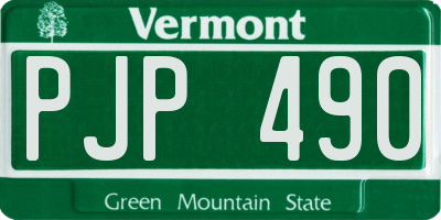 VT license plate PJP490