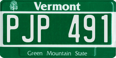VT license plate PJP491