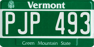 VT license plate PJP493