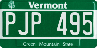 VT license plate PJP495