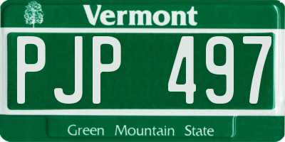 VT license plate PJP497