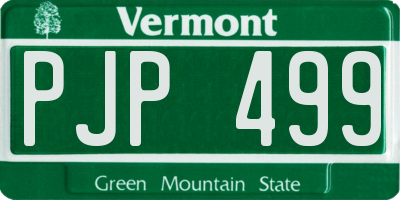 VT license plate PJP499