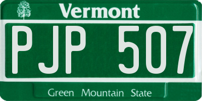 VT license plate PJP507