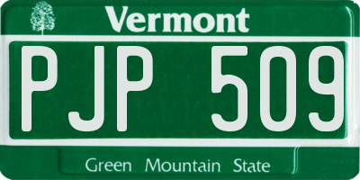 VT license plate PJP509