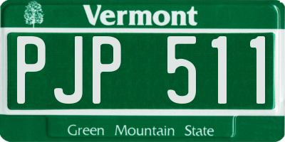 VT license plate PJP511