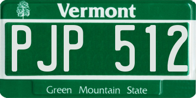 VT license plate PJP512