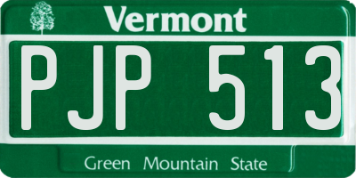 VT license plate PJP513