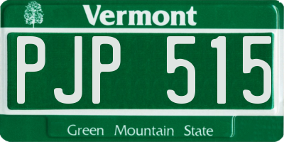 VT license plate PJP515