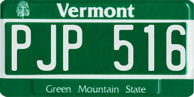 VT license plate PJP516