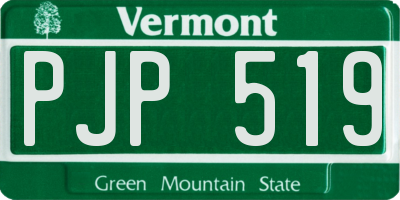VT license plate PJP519