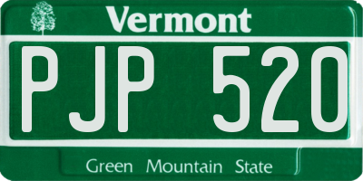 VT license plate PJP520
