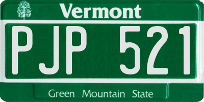 VT license plate PJP521