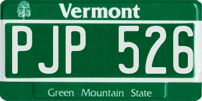 VT license plate PJP526