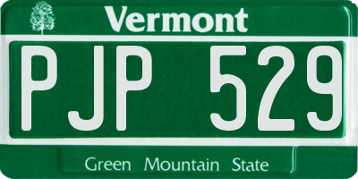 VT license plate PJP529