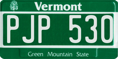 VT license plate PJP530