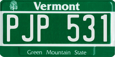 VT license plate PJP531