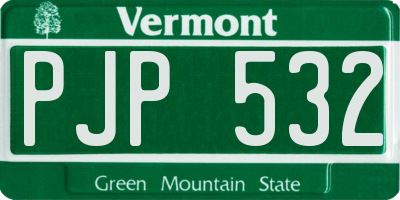 VT license plate PJP532