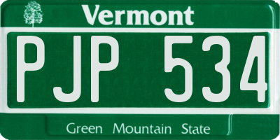 VT license plate PJP534