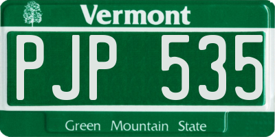 VT license plate PJP535