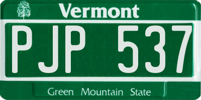 VT license plate PJP537