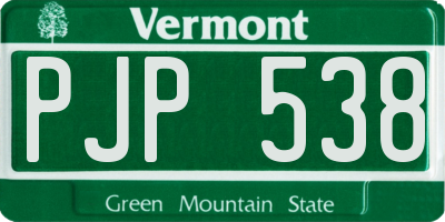 VT license plate PJP538