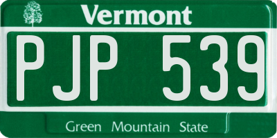 VT license plate PJP539