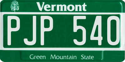 VT license plate PJP540