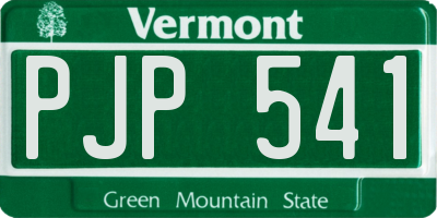 VT license plate PJP541
