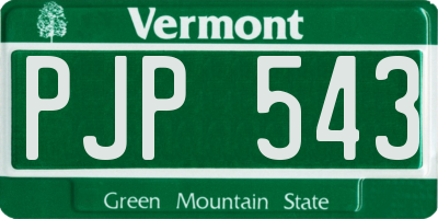 VT license plate PJP543