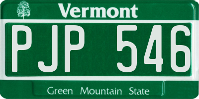 VT license plate PJP546