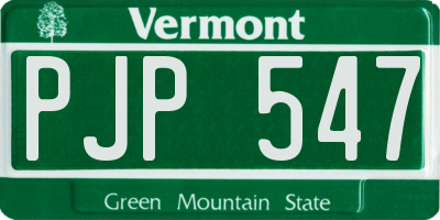 VT license plate PJP547