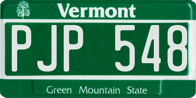 VT license plate PJP548