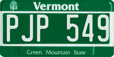 VT license plate PJP549