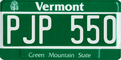 VT license plate PJP550