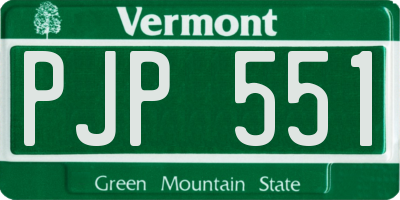 VT license plate PJP551