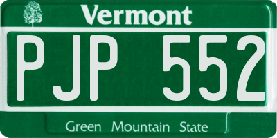 VT license plate PJP552
