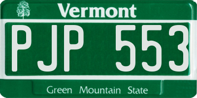 VT license plate PJP553